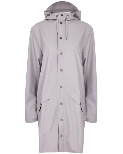 Rains Hooded Rubberised Jacket - Grey