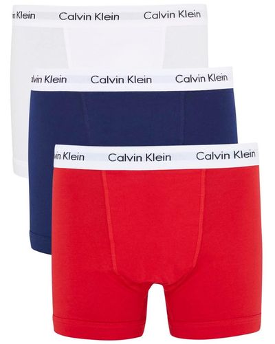 Calvin Klein 3 Pack Trunks - Red
