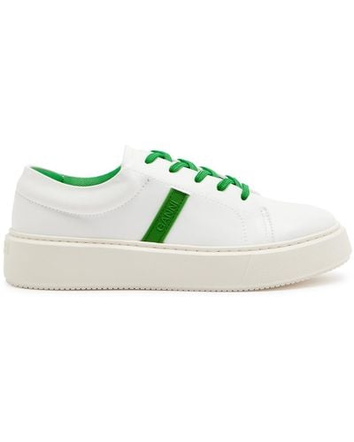 Ganni Sporty Leather Sneakers - Green