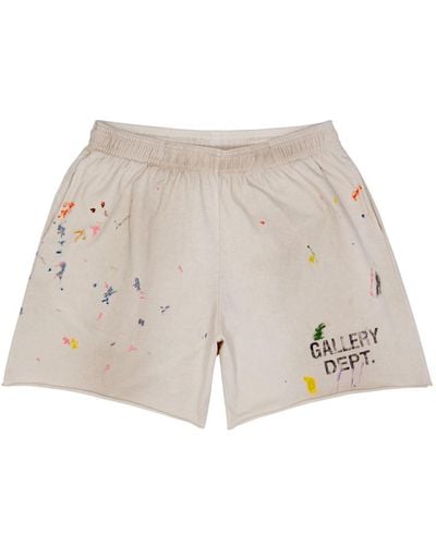 GALLERY DEPT. Insomnia Paint-splattered Cotton Shorts - Natural