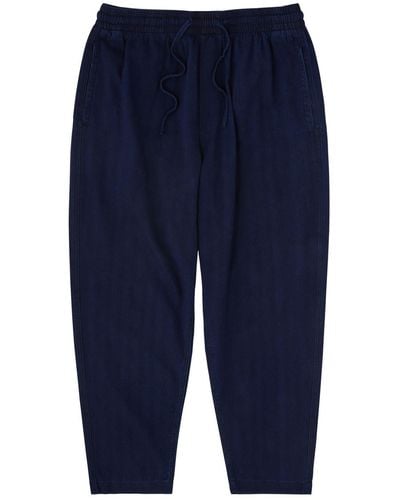 YMC Earth Alva Tapered Cotton Trousers - Blue