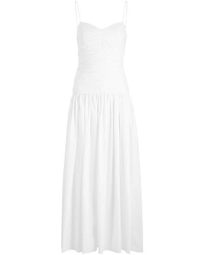 Matteau Ruched Cotton Maxi Dress - White