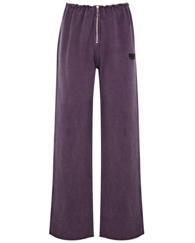 ROTATE SUNDAY Enzyme Logo-embroidered Cotton Sweatpants - Purple