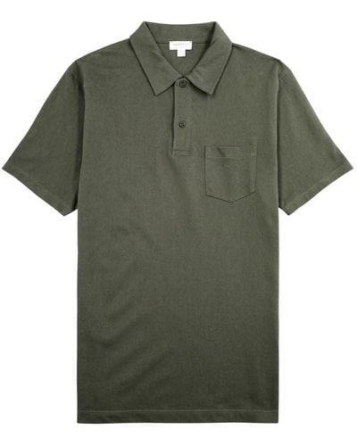 Sunspel Riviera Cotton-mesh Polo Shirt - Green
