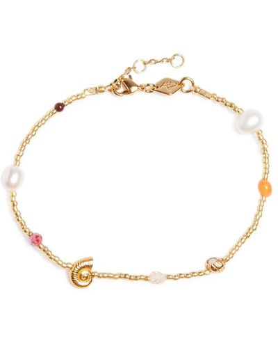 Anni Lu Spirale D'or 18kt -plated Beaded Bracelet - White