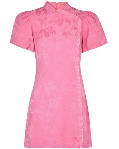 Kitri Philippa Floral-jacquard Mini Dress - Pink