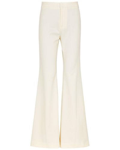 Alice + Olivia Deanna Bootcut Woven Trousers - Natural