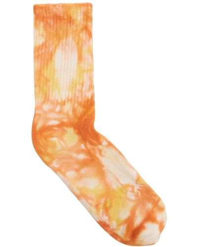 Isabel Marant Silakia Tie-dyed Cotton-blend Socks - Orange