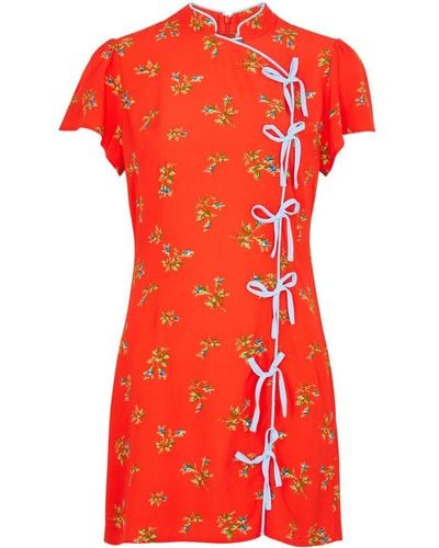 Kitri Harlow Floral-print Mini Dress - Red