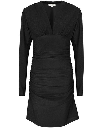 byTiMo Glittered Ruched Jersey Mini Dress - Black