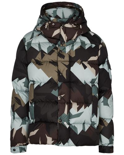 Moncler Mosa Printed Hooded Quilted Shell Jacket - Black