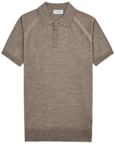 John Smedley Hanwell Wool Polo Shirt - Grey