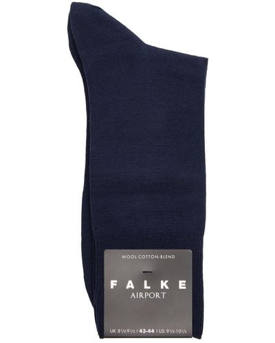 FALKE Airport Wool-blend Socks - Blue