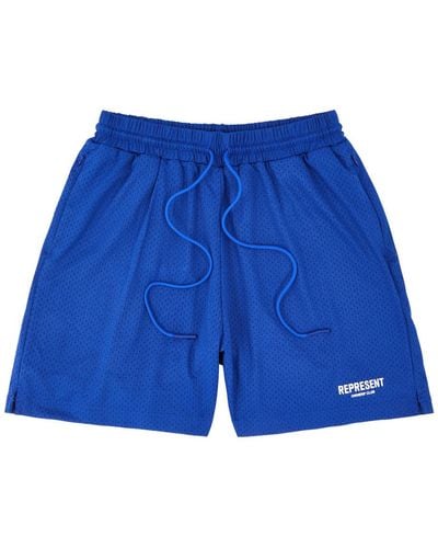 Represent Owners Club Jersey-mesh Shorts - Blue