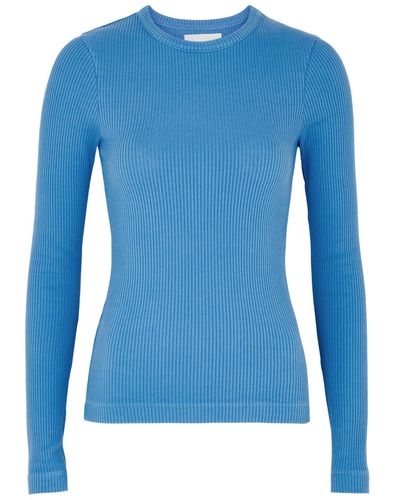 Citizens of Humanity Bina Ribbed Stretch-jersey Top - Blue