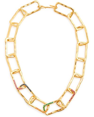 Joanna Laura Constantine Crystal-embellished 18kt Gold-plated Necklace - Metallic