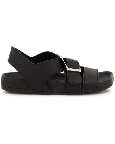 Loewe Ease Buckle Leather Sandals - Black