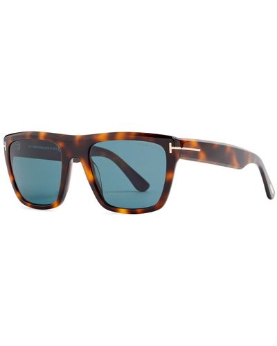 Tom Ford Alberto Rectangle-frame Sunglasses - Blue