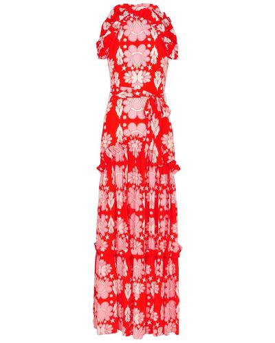 Borgo De Nor Tatiana Floral-Print Maxi Dress - Red