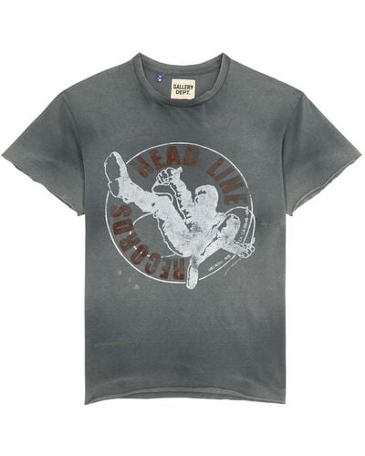 GALLERY DEPT. Headline Records Printed Cotton T-Shirt - Gray