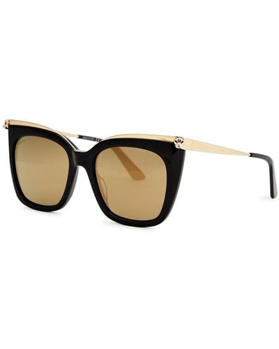 Cartier Panthère Oval Frame Sunglasses, Sunglasses, Tone - Brown