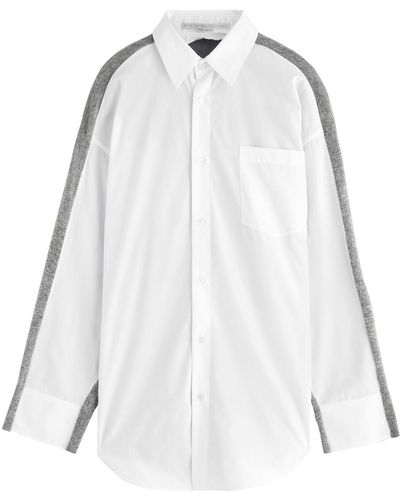 Stella McCartney Shirt-Panelled Wool Cardigan - White