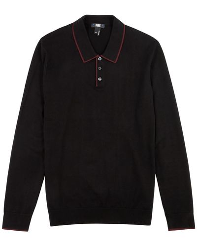 PAIGE Dobson Cotton-blend Polo Sweater - Black