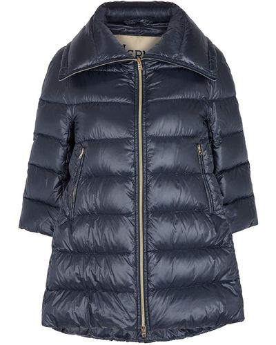 Herno Icon Quilted Shell Coat - Blue