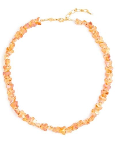 Anni Lu Butterfly 18kt Gold-plated Beaded Necklace - White