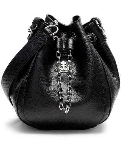 Vivienne Westwood Chrissy Small Vegan Leather Bucket Bag - Black