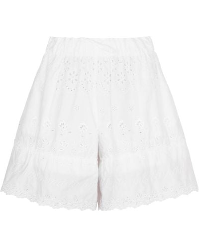 Simone Rocha Broderie Anglaise Cotton Shorts - White
