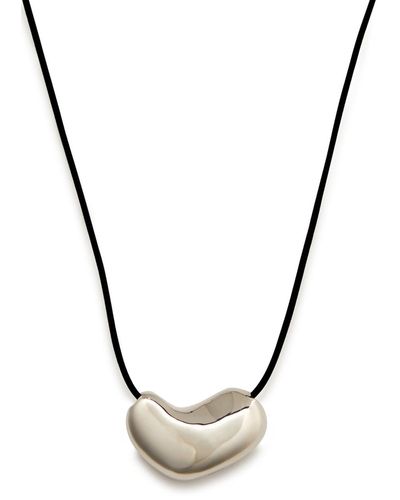 AGMES Heart Suede Necklace - Metallic