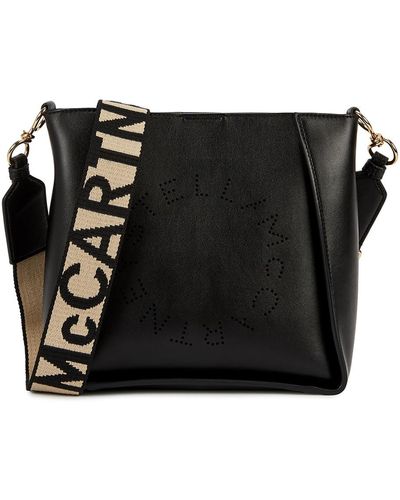 Stella McCartney Stella Logo Mini Faux Leather Cross-Body Bag - Black