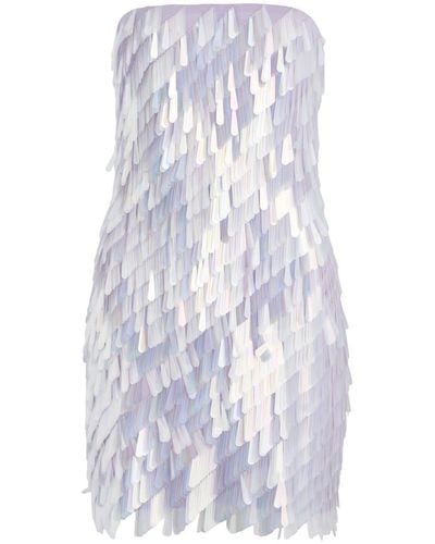 The Attico Paillette-Embellished Strapless Mini Dress - White