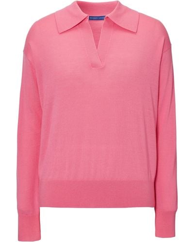 Winser London Merino Soft Collar Jumper - Pink