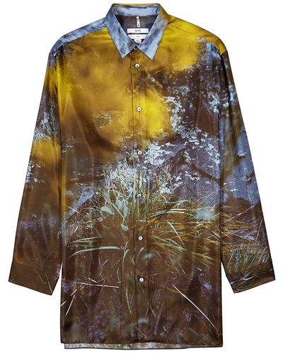 OAMC Forest-print Silk Shirt - Multicolour