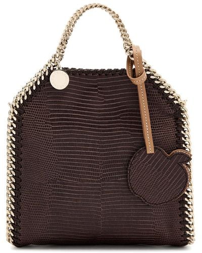 Stella McCartney Falabella Tiny Embossed Faux Leather Tote - Brown