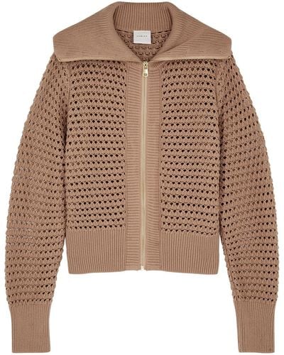 Varley Eloise Open-Knit Cotton Cardigan - Brown