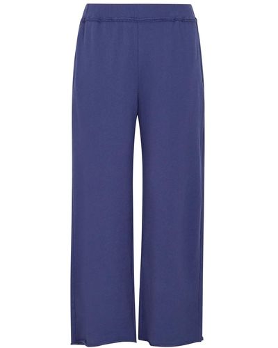 Eileen Fisher Cropped Cotton-jersey Joggers - Blue