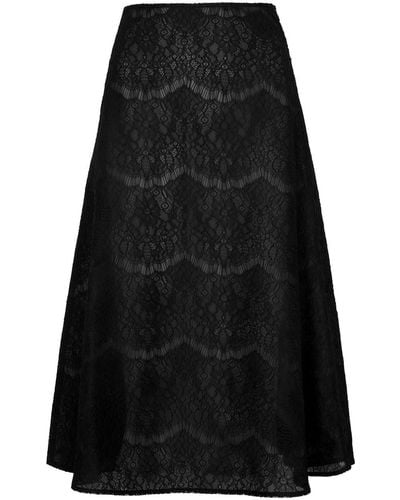 A.W.A.K.E. MODE Lace Midi Skirt - Black