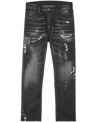 DSquared² Skater Distressed Skinny Jeans - Gray