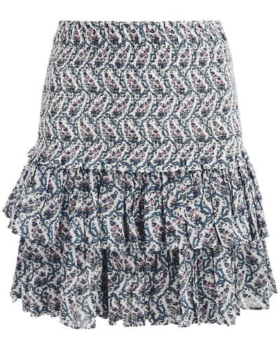 Isabel Marant Naomi Floral-Print Cotton Mini Skirt - Grey