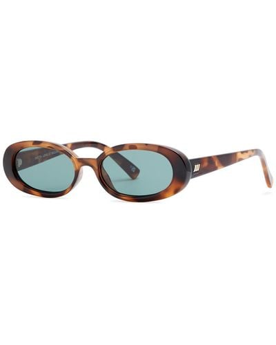 Le Specs Outta Love Oval-frame Sunglasses - Blue
