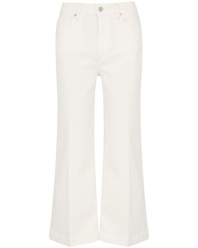 PAIGE Anessa Cropped Wide-Leg Jeans - White