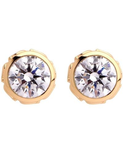 COACH Signature Crystal Stud Earrings - White