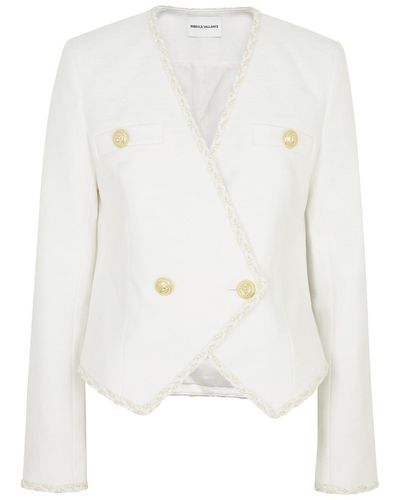 Rebecca Vallance Clarisse Bouclé Cotton-Blend Jacket - White
