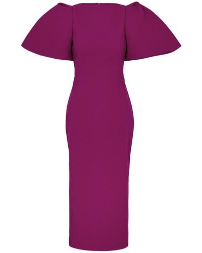 Solace London Lora Crepe Midi Dress - Purple