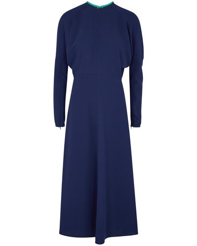 Victoria Beckham Crepe Midi Dress - Blue