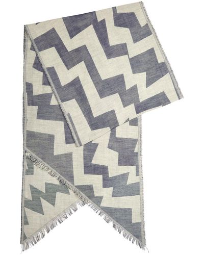 Vivienne Westwood Zigzag Logo-jacquard Cotton Scarf - Gray