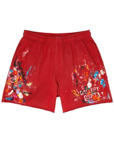 GALLERY DEPT. Insomnia Paint-splatte Cotton Shorts - Red